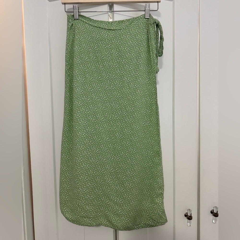 URBAN Romantics Green Wrap Midi Skirt